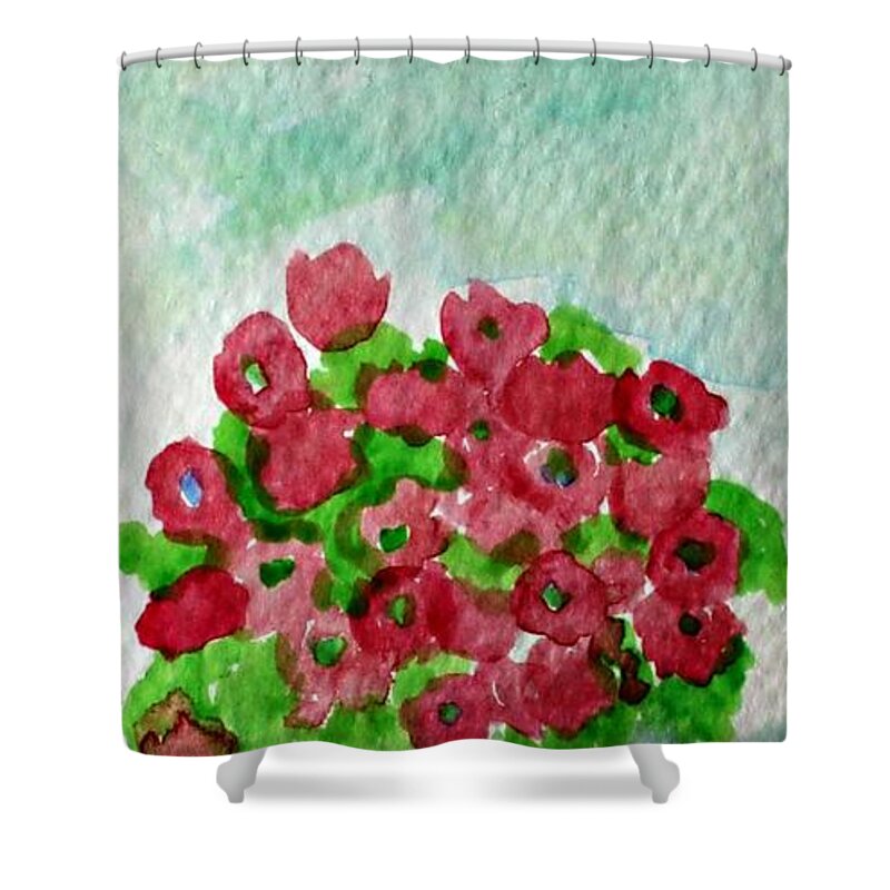 Flowers Shower Curtain featuring the painting Bouquet of flowers by Alma Yamazaki
