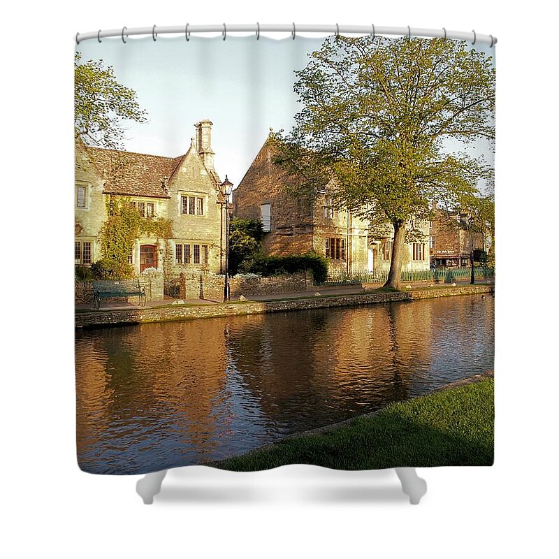 River Shower Curtain featuring the photograph Bourton on the Water by Ron Harpham