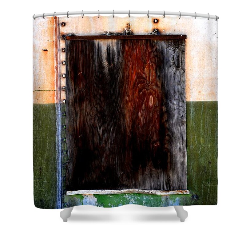 Newel Hunter Shower Curtain featuring the photograph Boxcar Abstract 6 by Newel Hunter