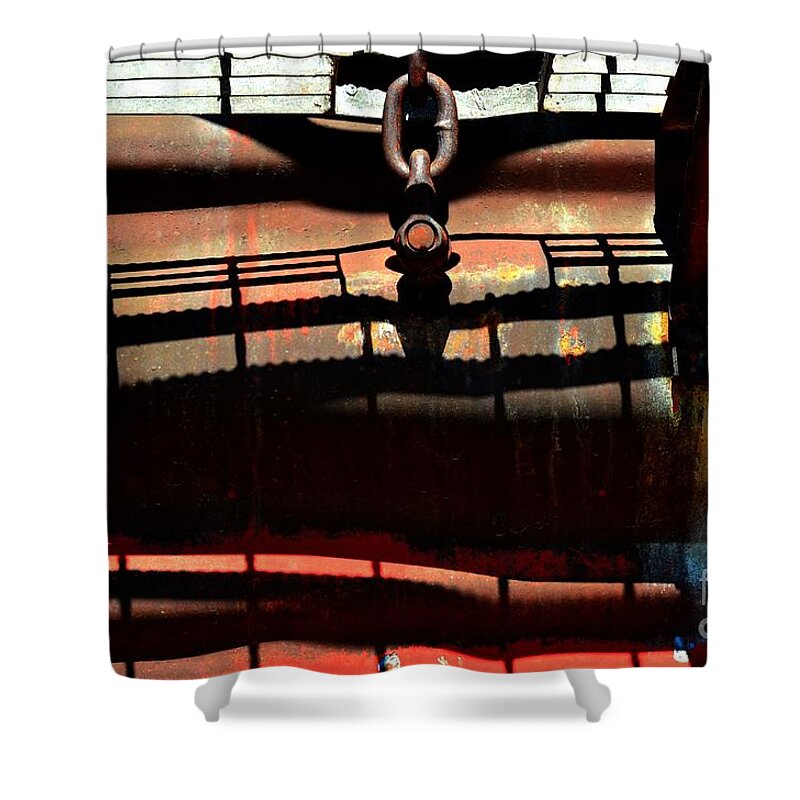 Newel Hunter Shower Curtain featuring the photograph Boxcar Abstract 7 by Newel Hunter