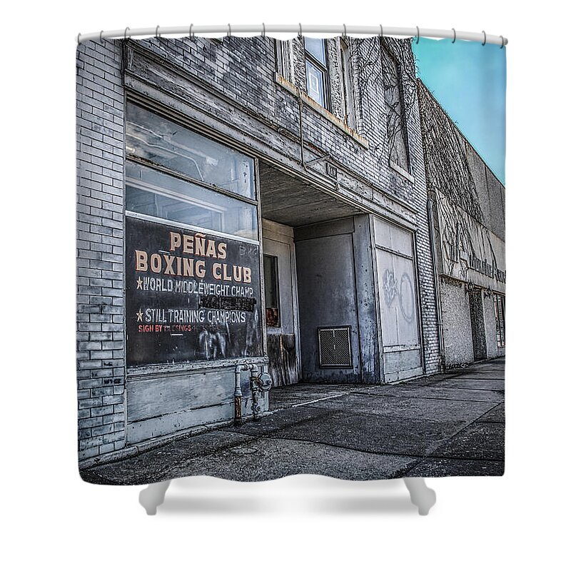 Penas Boxing Club Shower Curtain featuring the photograph Boxing Club by Ray Congrove