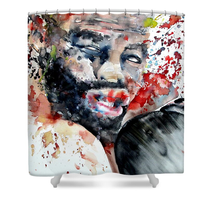 Boxe Shower Curtain featuring the painting Boxing II by Fabrizio Cassetta