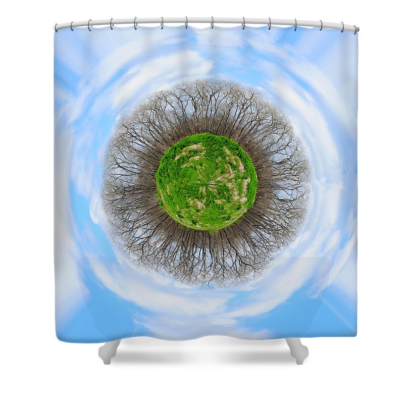 Wright Shower Curtain featuring the photograph Brazos Trees Wee Planet by Paulette B Wright