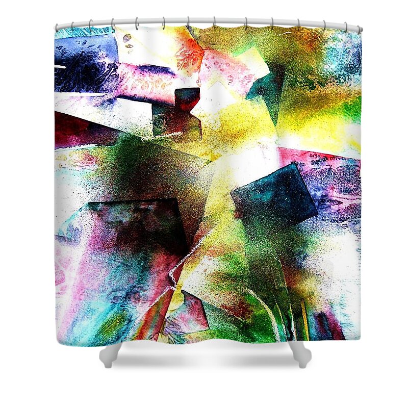 Abstract Shower Curtain featuring the painting Breakthrough by Frances Ku