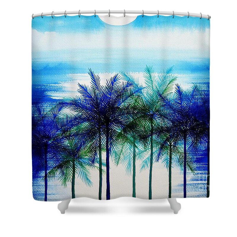 Ocean Shower Curtain featuring the painting Breathtaking by Frances Ku