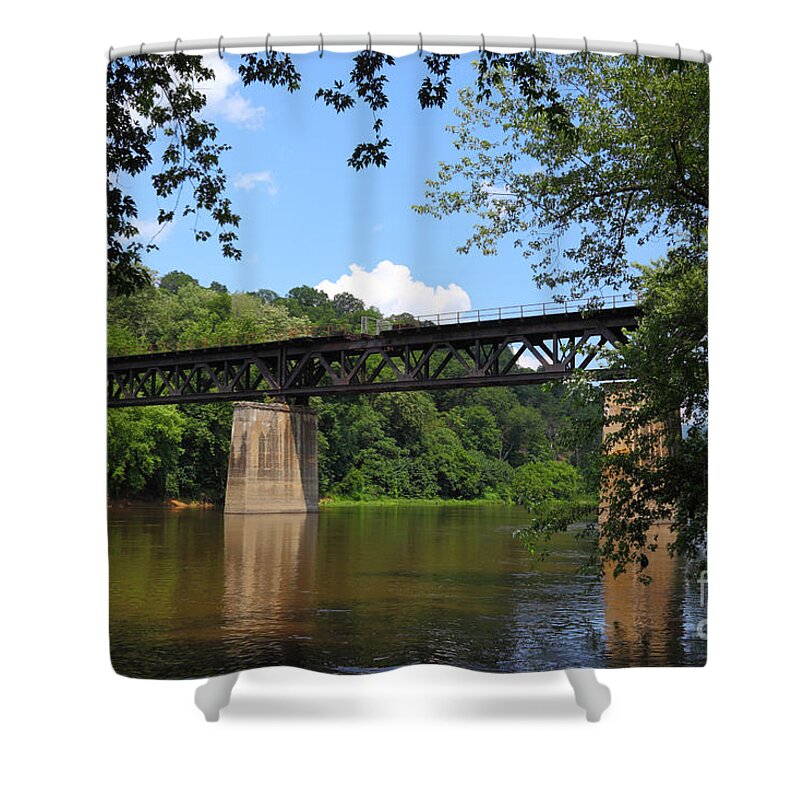 Potomac River Shower Curtain featuring the photograph Bridge Crossing the Potomac River by James Brunker
