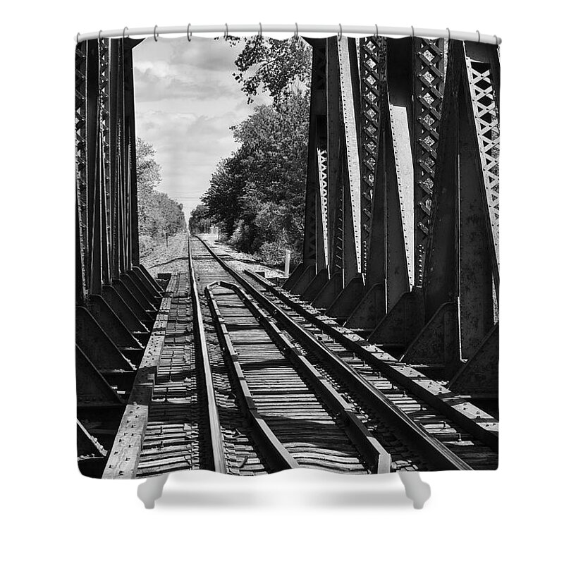 Bridge Shower Curtain featuring the photograph Bridge in Black and White by Paul Riedinger