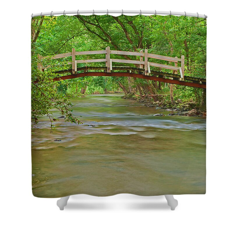 Creek Shower Curtain featuring the photograph Bridge over Valley Creek by Michael Porchik