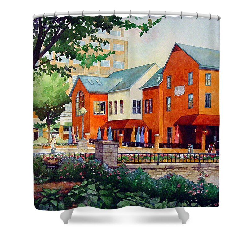 Landscape Shower Curtain featuring the painting Bridge to Margarita by Mick Williams
