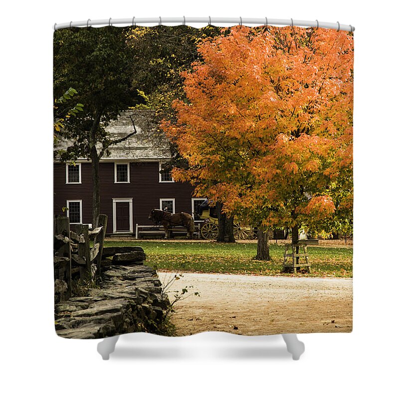 Fall Colors Shower Curtain featuring the photograph Bright orange autumn by Jeff Folger