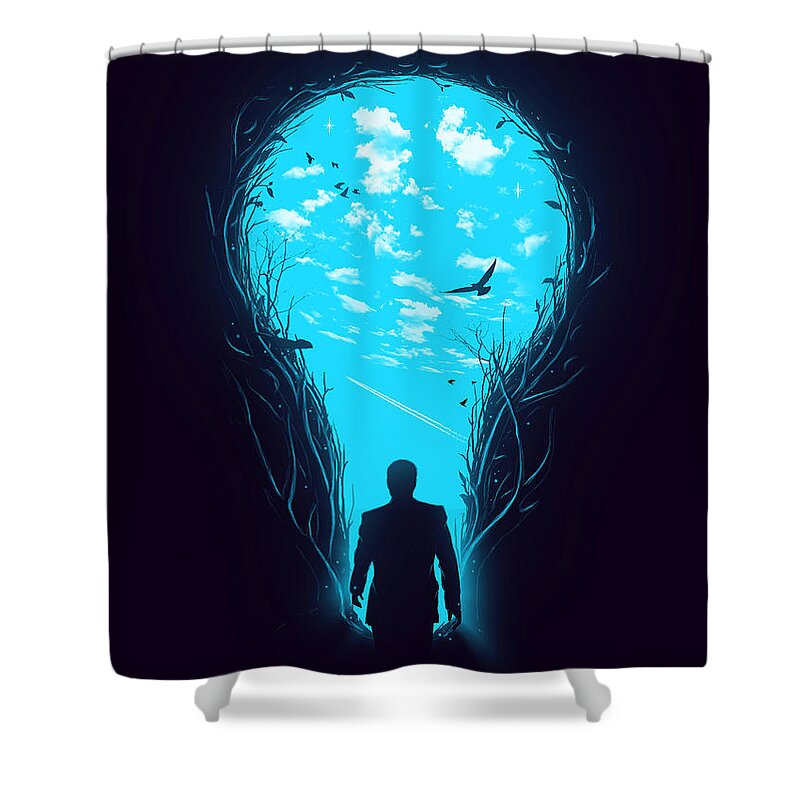 Bright Shower Curtain featuring the digital art Bright Side by Nicebleed 