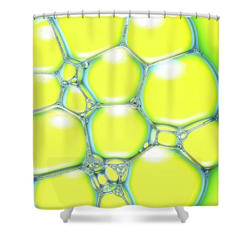 Bunch Shower Curtain featuring the photograph Bright Yellow Lime Bubbles by Chris Stein