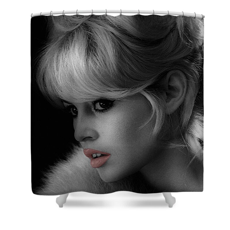 Bardot Shower Curtain featuring the photograph Brigitte Bardot by Andrew Fare
