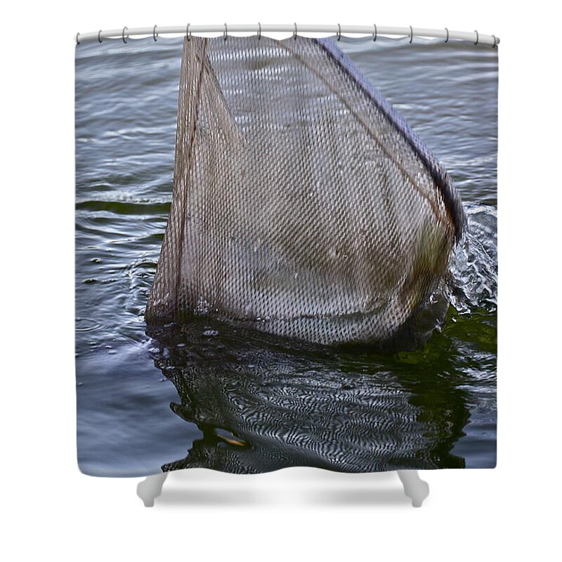 Fish Shower Curtain featuring the photograph Bring It In by Diana Hatcher