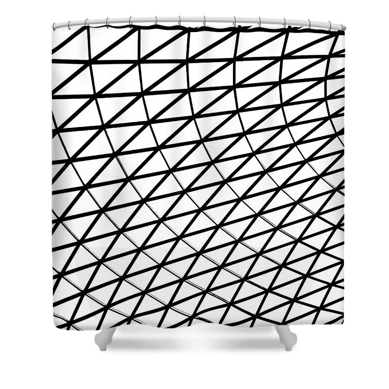 Abstract Shower Curtain featuring the photograph British Museum Geometry by Rona Black