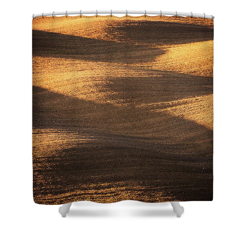 Tranquility Shower Curtain featuring the photograph Bronze Waves by Philipp Klinger