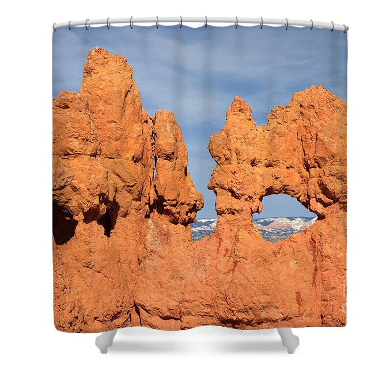 America Shower Curtain featuring the photograph Bryce Canyon Peephole by Karen Lee Ensley