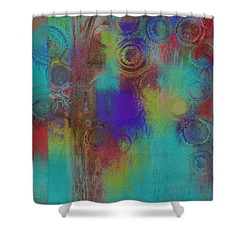 Tree Shower Curtain featuring the painting Bubble Tree - Sped09r by Variance Collections