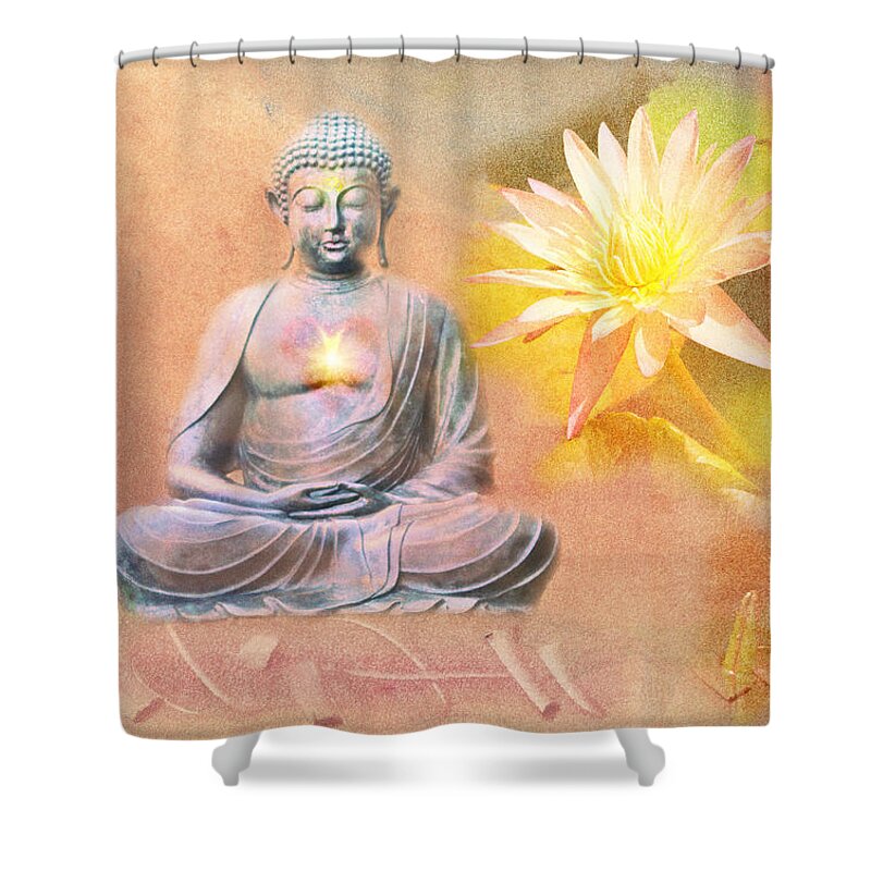 Buddha Shower Curtain featuring the photograph Buddha of Compassion by Diana Haronis