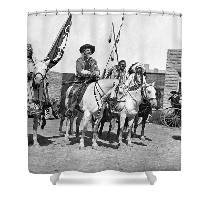 1907 Shower Curtain featuring the photograph Buffalo Bill And Friends by Underwood Archives