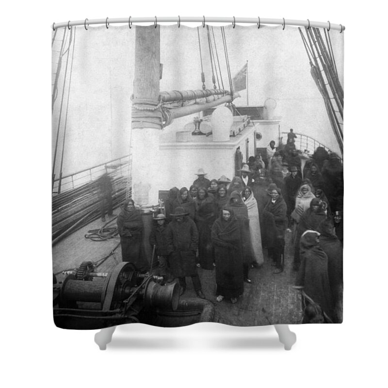 1887 Shower Curtain featuring the photograph Buffalo Bill Performers by Granger