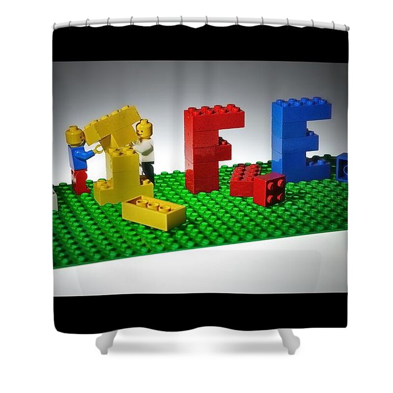 Lego Shower Curtain featuring the photograph Building A Life Together by Mark Fuller