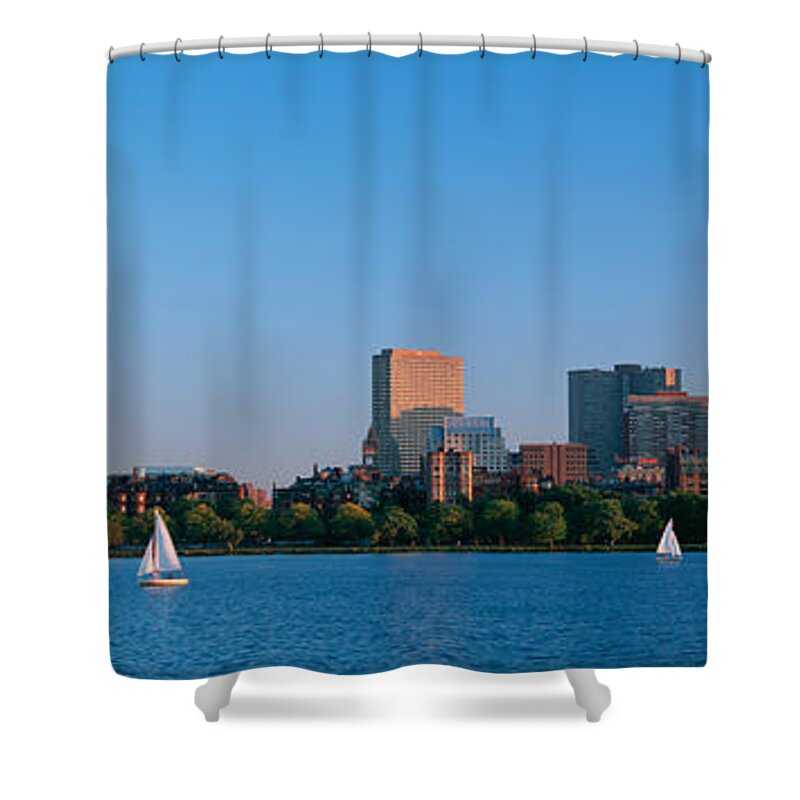 Photography Shower Curtain featuring the photograph Buildings At The Waterfront, Back Bay by Panoramic Images