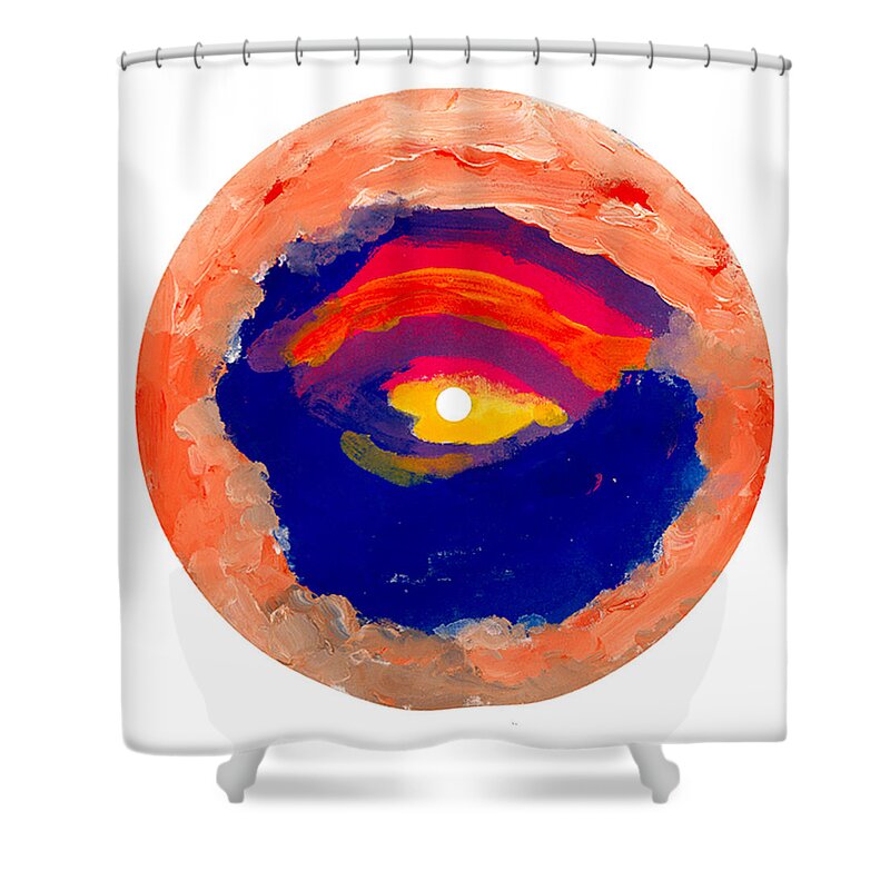 Contemporary Shower Curtain featuring the painting Bull's Eye by Bjorn Sjogren