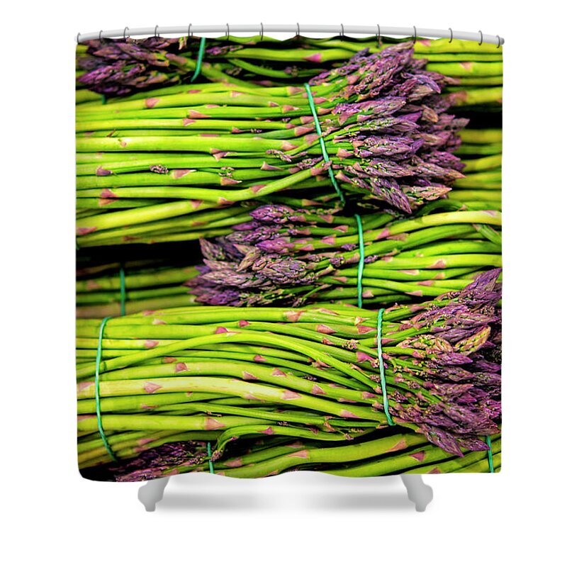 Bunch Shower Curtain featuring the photograph Bundles Of Asparagus by Paolo Negri