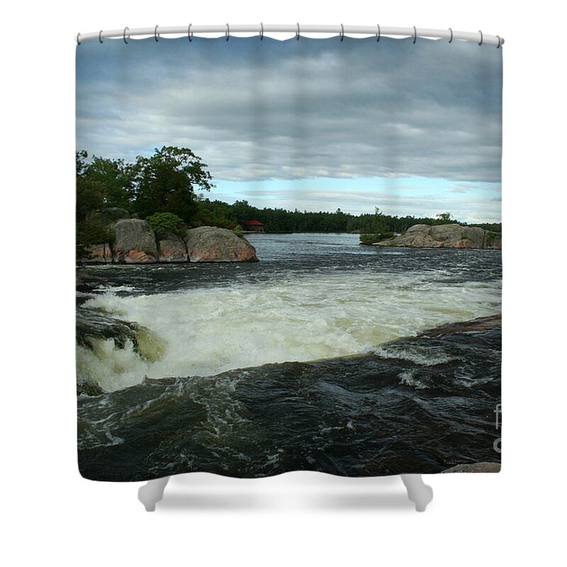 Landscape Shower Curtain featuring the photograph Burleigh Falls by Barbara McMahon