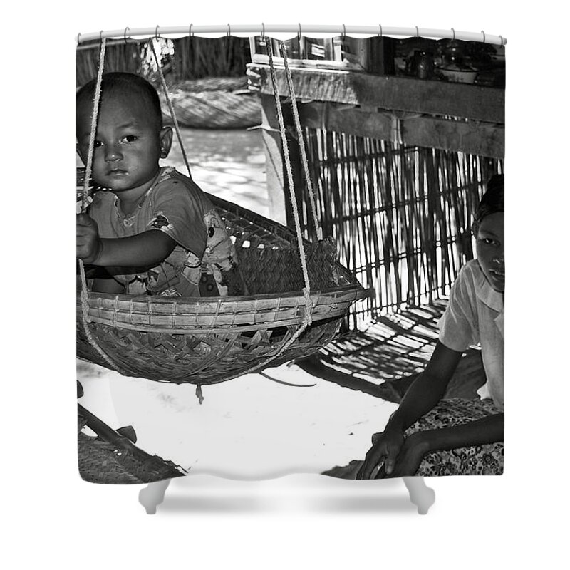 Child Shower Curtain featuring the photograph Burmese mother and son by RicardMN Photography