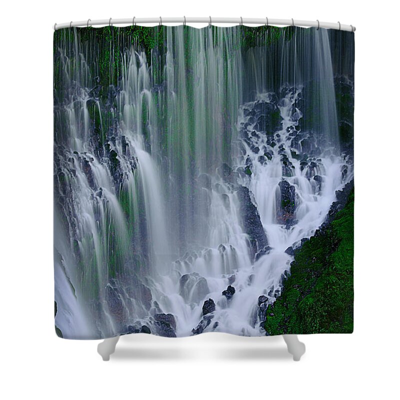 Burney Falls Shower Curtain featuring the photograph Burney Falls by Robert Woodward
