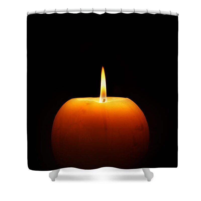 Candle Shower Curtain featuring the photograph Burning candle by Johan Swanepoel