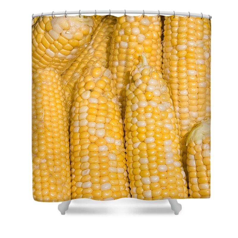 Bushel Shower Curtain featuring the photograph Bushel of Pealed Corn by James BO Insogna