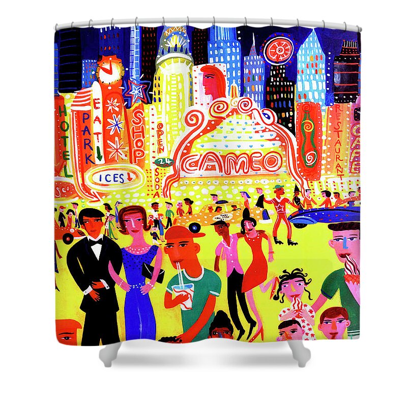 Active Shower Curtain featuring the photograph Busy Nightlife In New York City, United by Ikon Ikon Images
