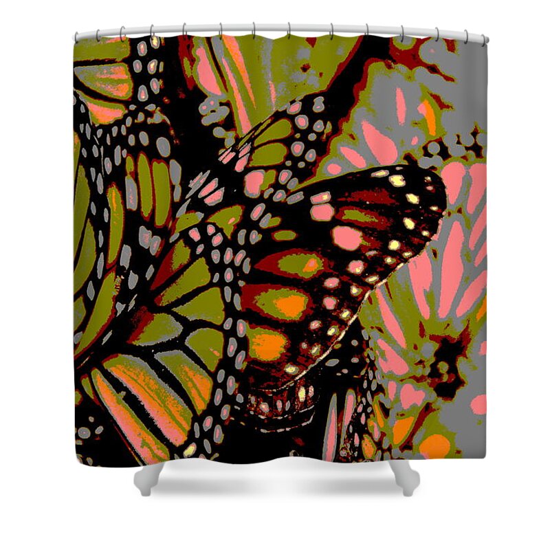 Wings Shower Curtain featuring the digital art Butterflies by Meganne Peck