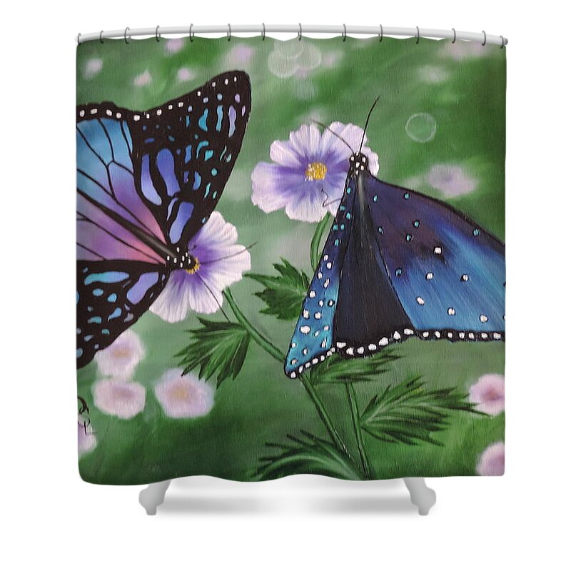 Butterfly Shower Curtain featuring the painting Butterfly #2 by Dianna Lewis