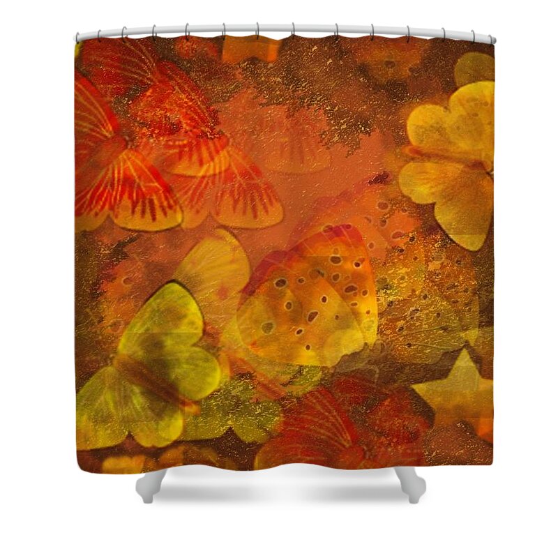Abstract Shower Curtain featuring the digital art Butterfly Abstract 2 by David Dehner
