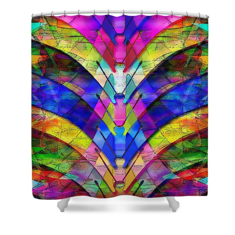Abstract Shower Curtain featuring the digital art Butterfly Collector's Dream by Klara Acel