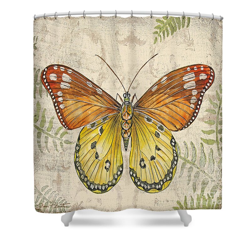 Painting Shower Curtain featuring the painting Butterfly Daydreams-C by Jean Plout