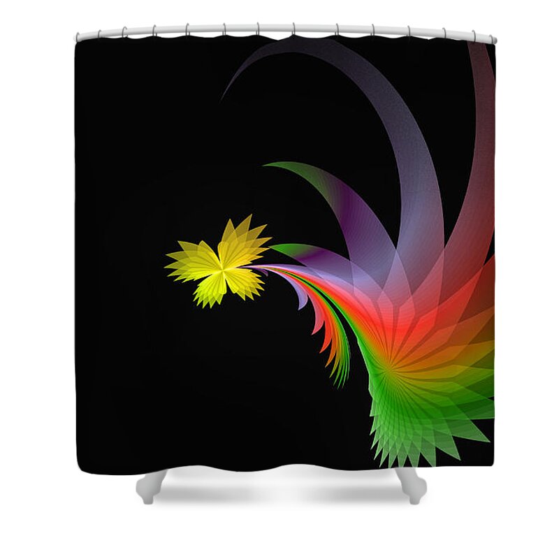 Fractal Shower Curtain featuring the digital art Butterfly Dreams by Gary Blackman