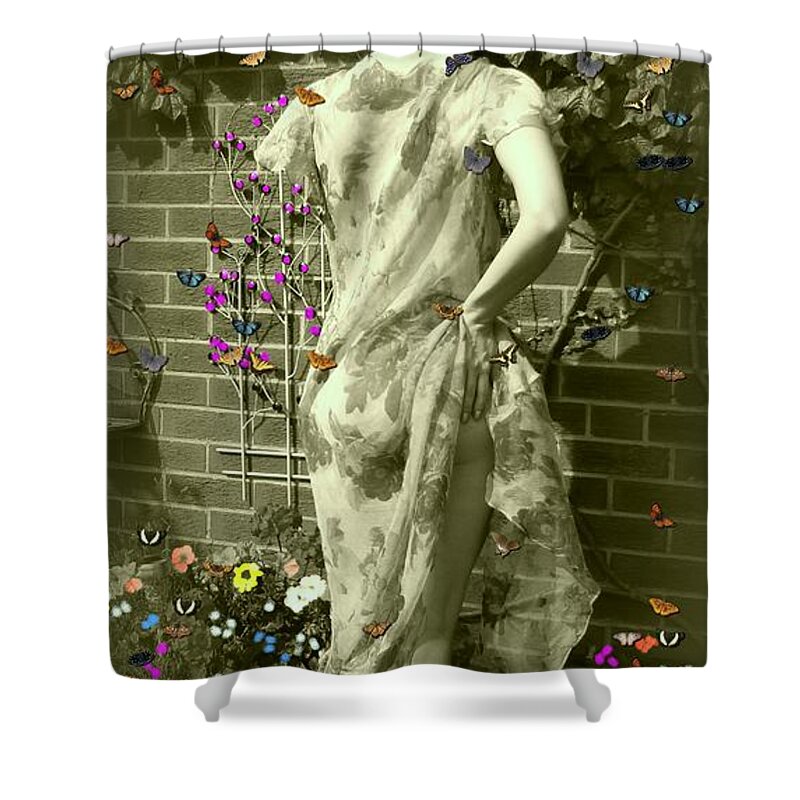 Garden Shower Curtain featuring the photograph Butterfly Girl by Asa Jones