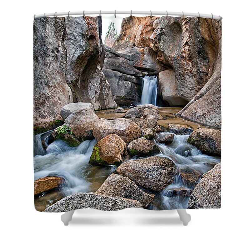 Waterfall Shower Curtain featuring the photograph Buttermilks Waterfall by Cat Connor