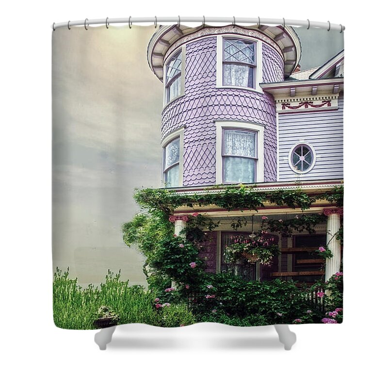 (architecture Or Architectural) Shower Curtain featuring the photograph By the Seaside by Debra Fedchin