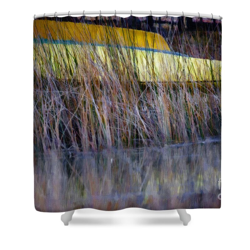 Canoe Shower Curtain featuring the photograph By The Water by Dale Powell