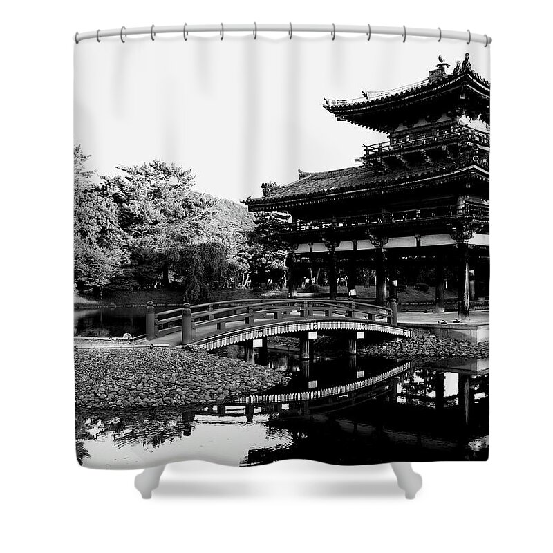 Byodo-in Shower Curtain featuring the photograph Byodo-in - featured on 10-yen coin by Jacqueline M Lewis