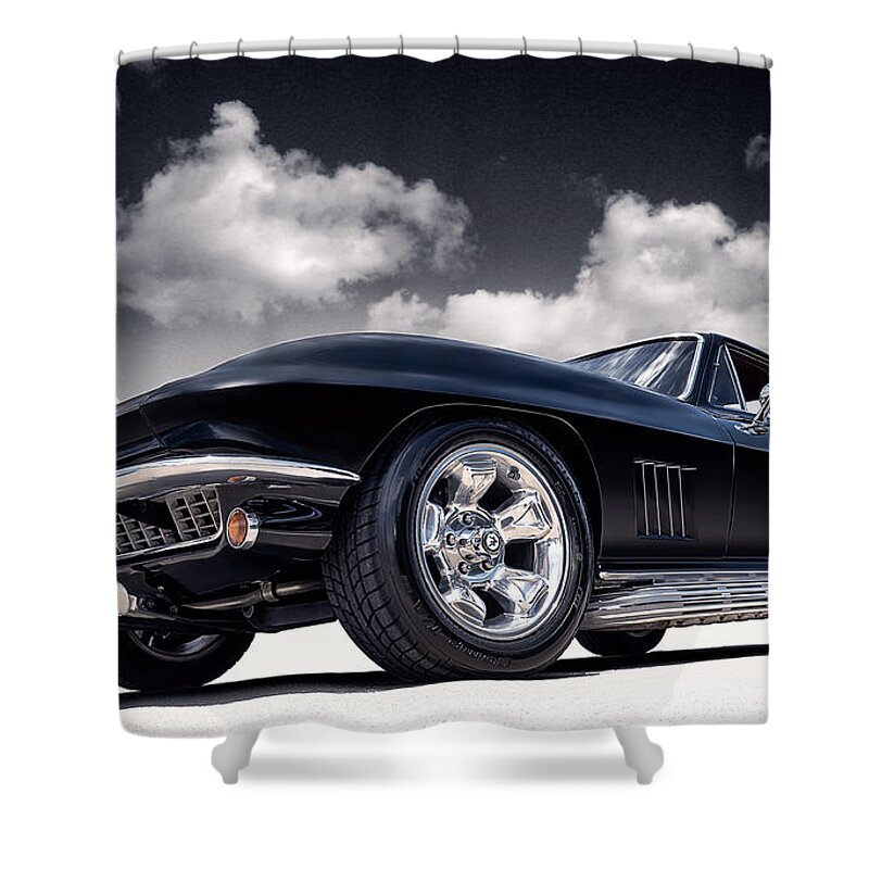 Corvette Shower Curtain featuring the digital art C2 It by Douglas Pittman