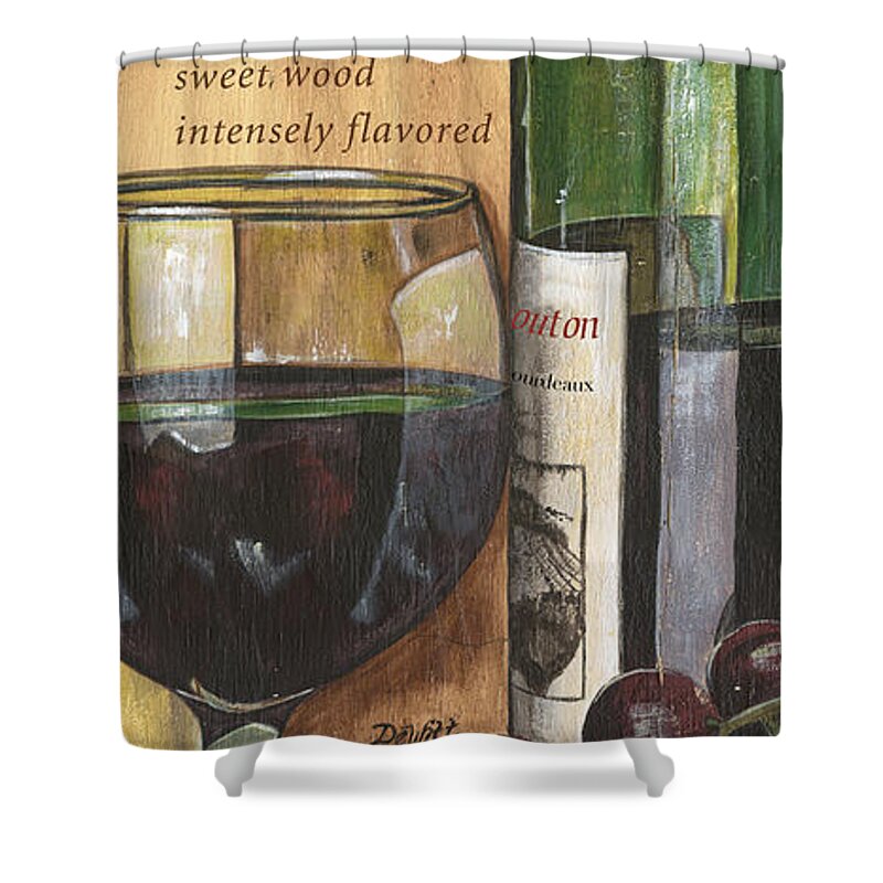 Cabernet Shower Curtain featuring the painting Cabernet Sauvignon by Debbie DeWitt