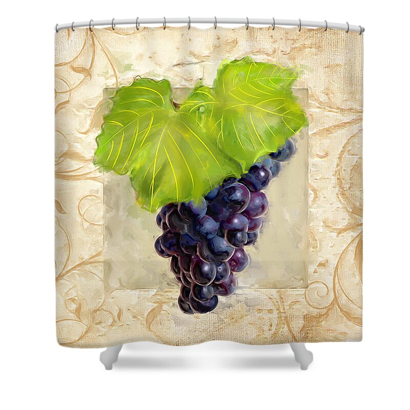 Wine Shower Curtain featuring the painting Cabernet Sauvignon II by Lourry Legarde