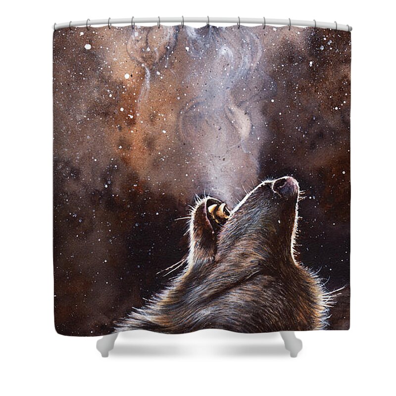 Wolf Shower Curtain featuring the painting Cadence by Peter Williams